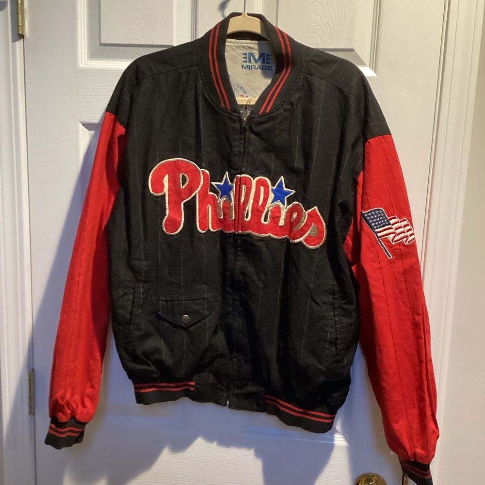 Vintage Rare Philadelphia Phillies Mirage Genuine MLB Reversible Jacket